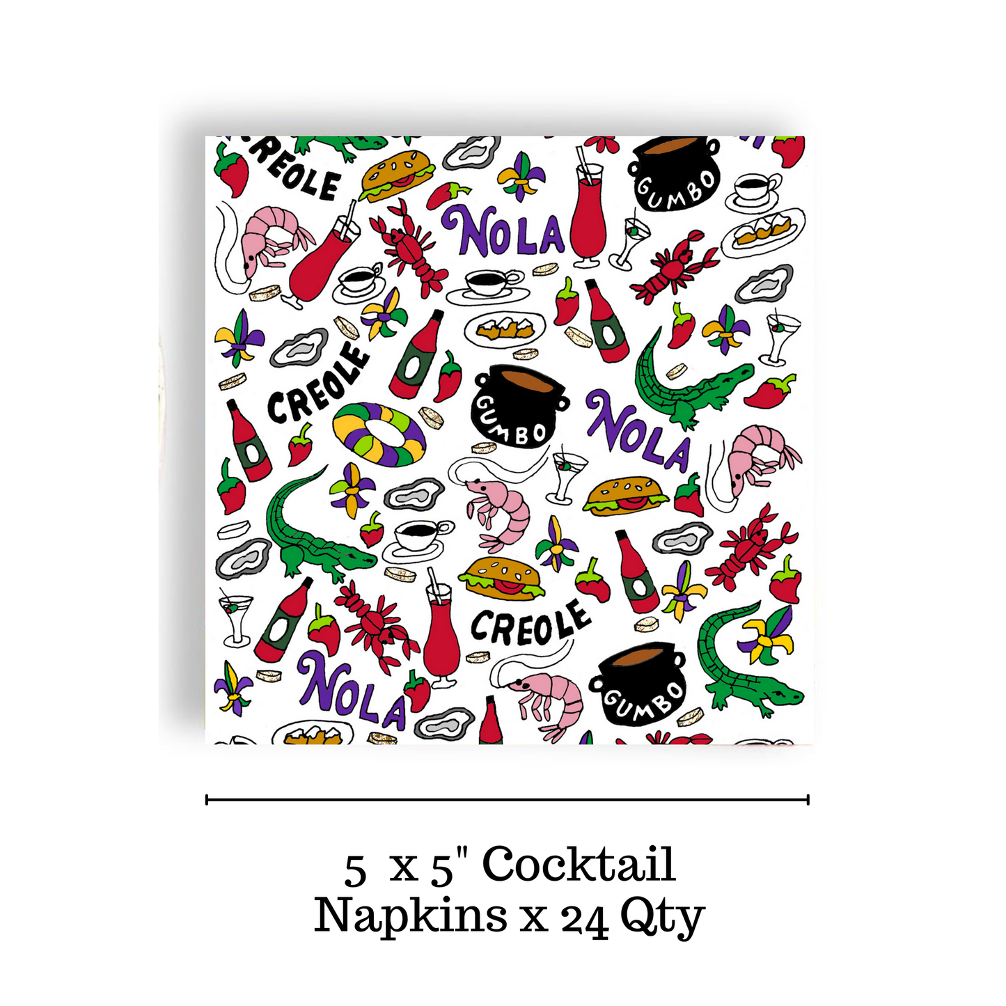 New Orleans Foods Cocktail Napkin
