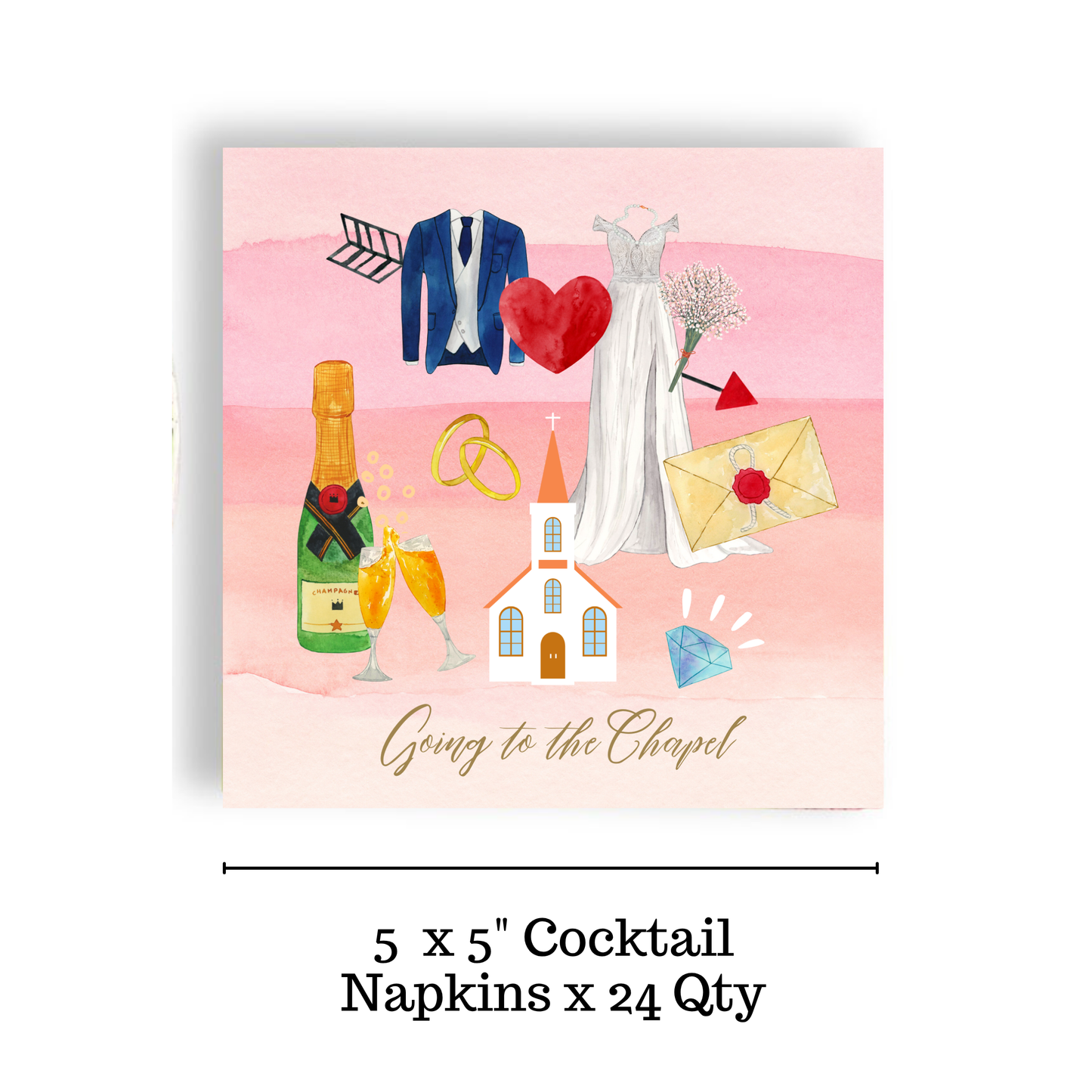 Wedding Chapel Cocktail Napkin