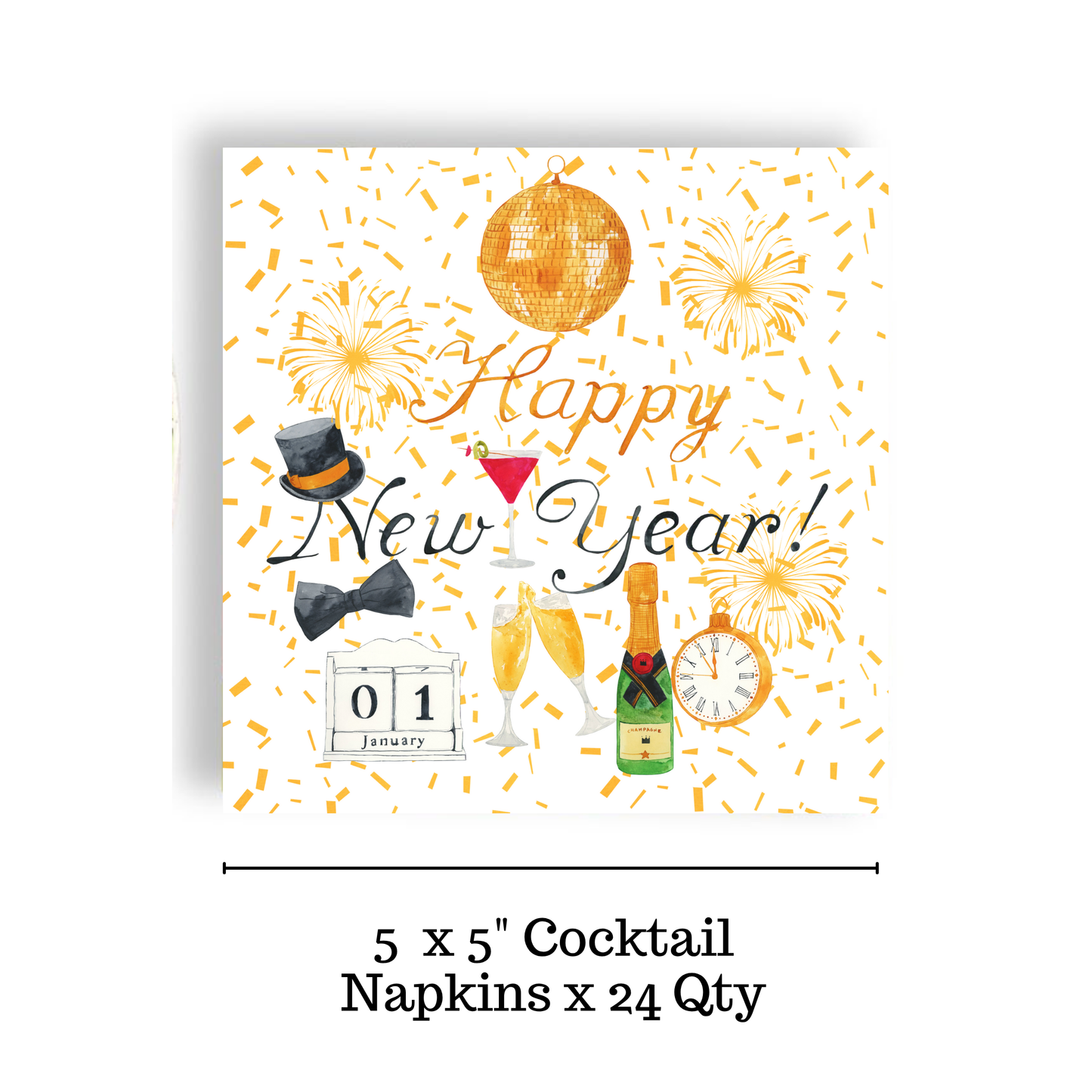 Happy New Year Cocktail Napkin