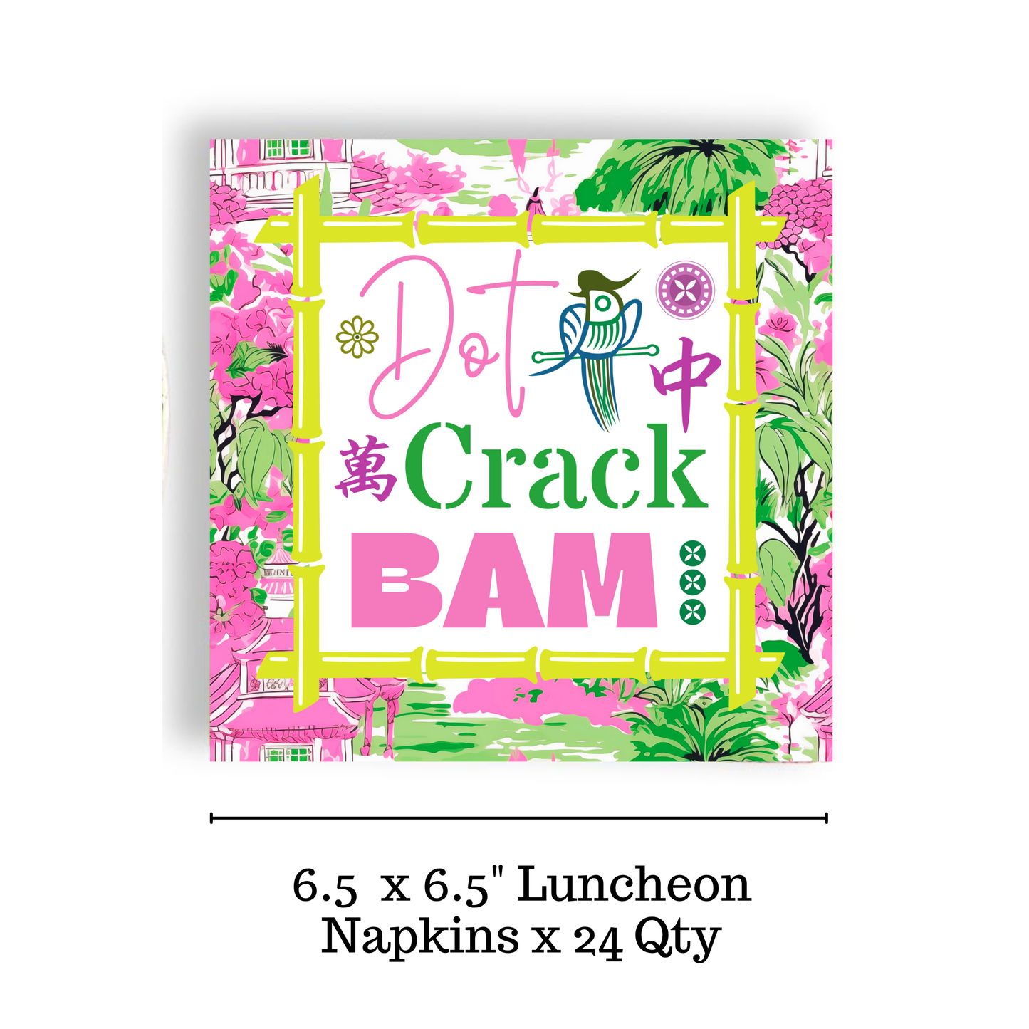 Mahjong Dot Crack Bam Cocktail Napkin