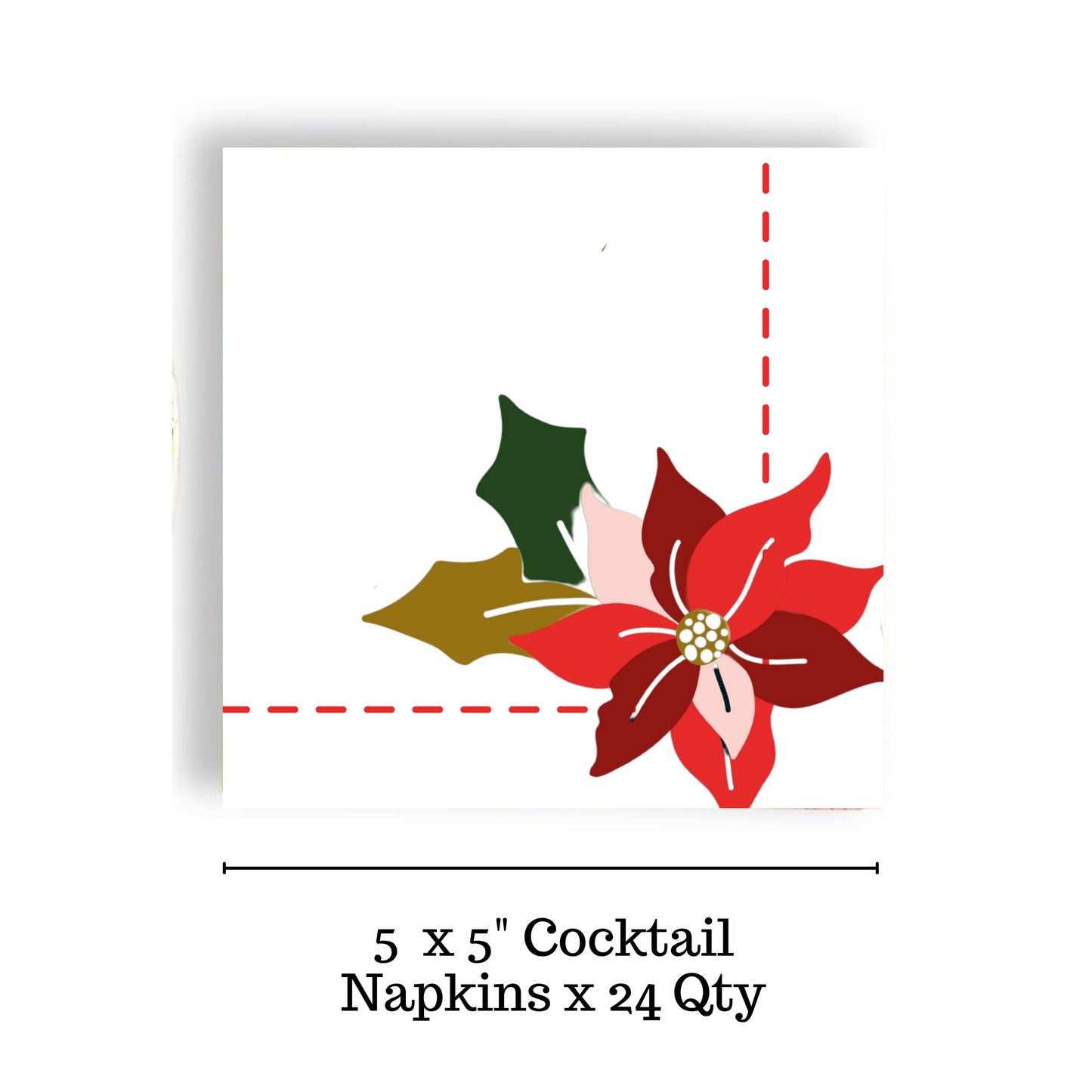 Pretty Poinsettias Cocktail Napkin