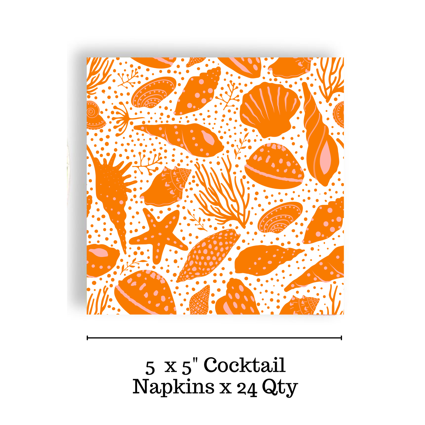 Orange Shells Cocktail Napkin