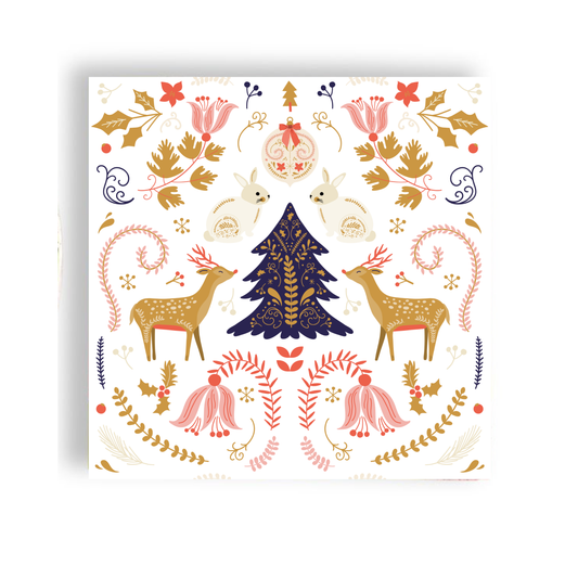 Elegant Christmas Motif Cocktail Napkin