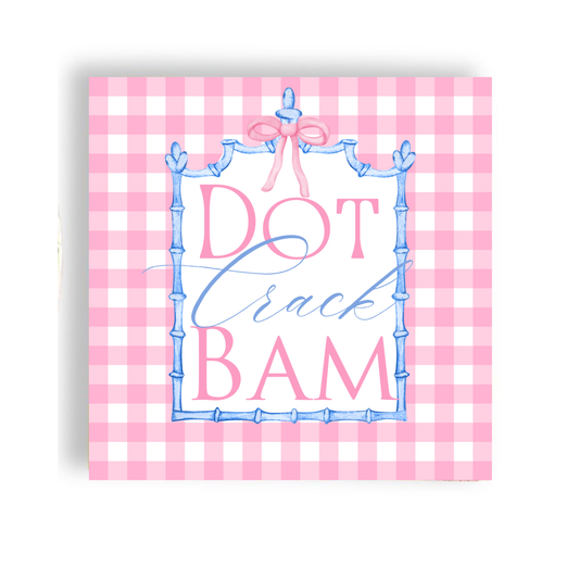 Mahjong Pink Gingham Cocktail Napkin