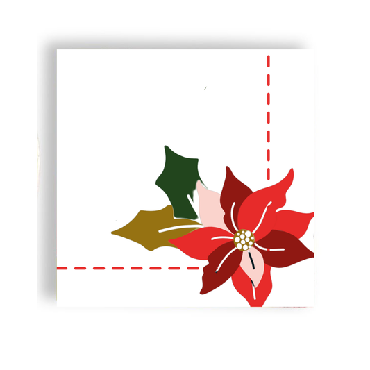 Pretty Poinsettias Cocktail Napkin