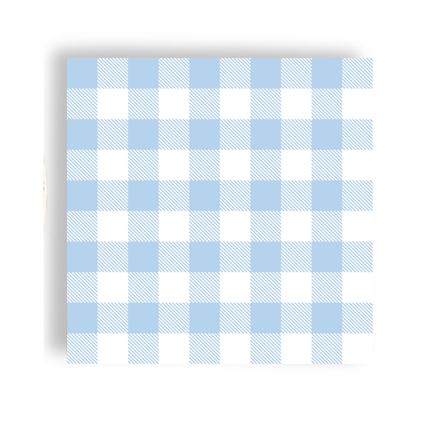 Baby Blue Plaid Cocktail Napkin