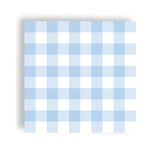Baby Blue Plaid Cocktail Napkin