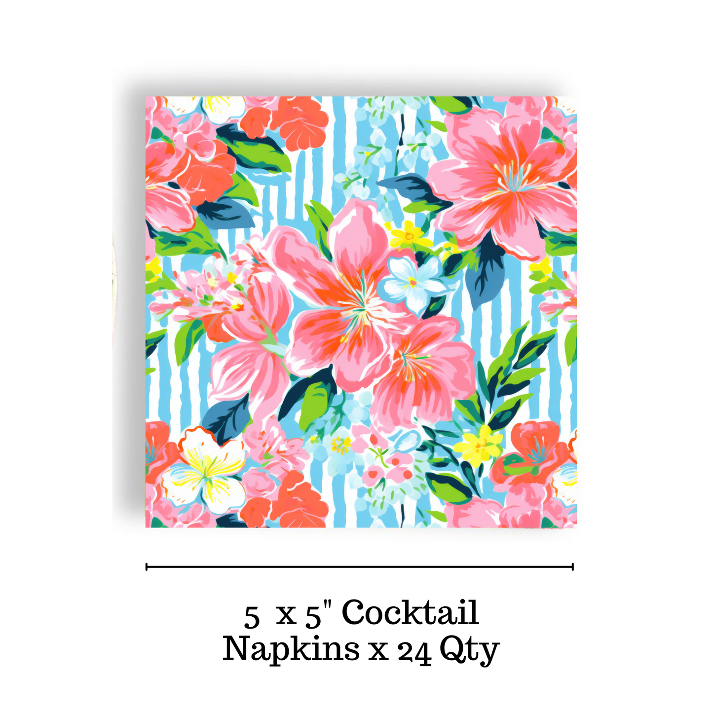 Preppy Hibiscus Cocktail Napkin