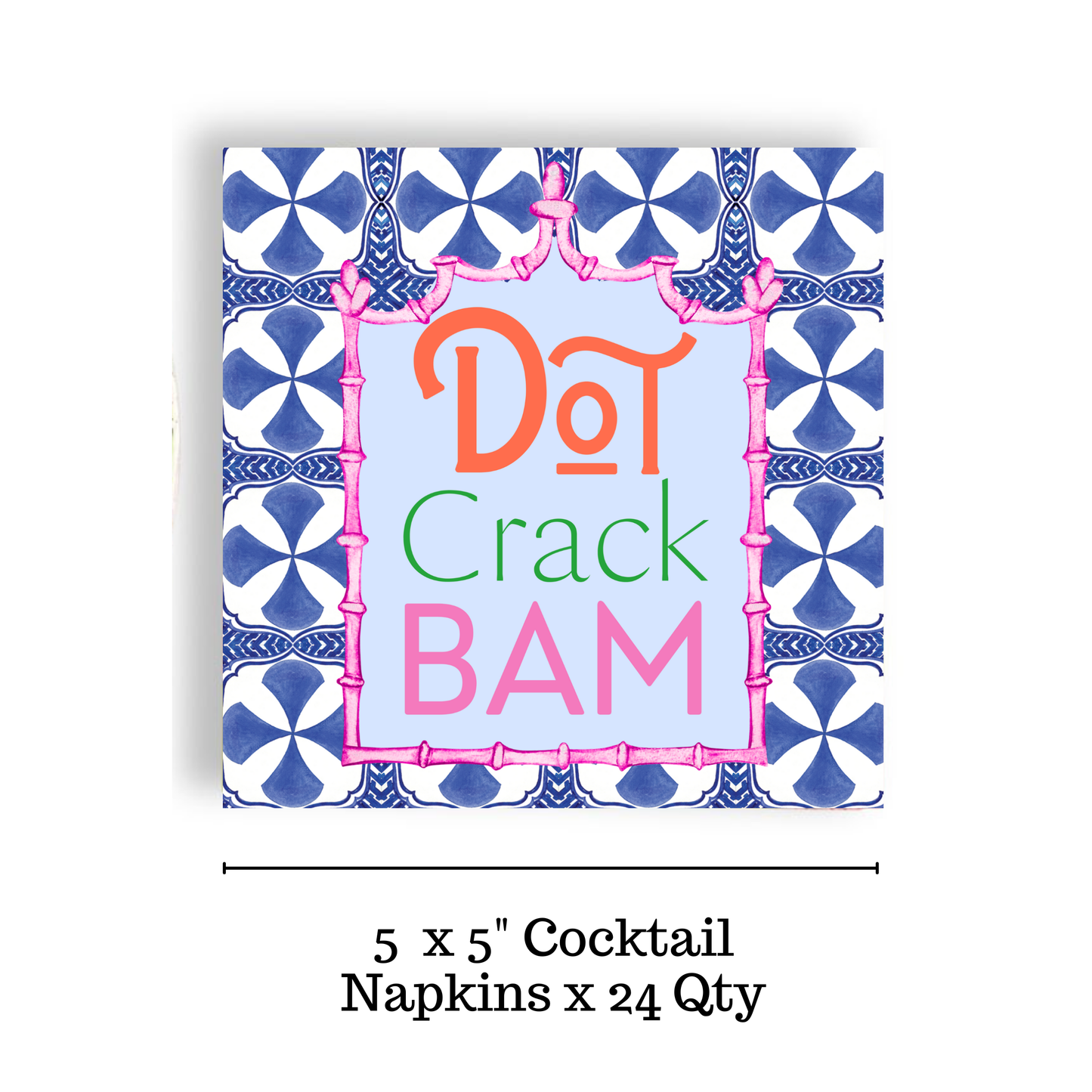 Mahjong Blue Tiles Cocktail Napkin