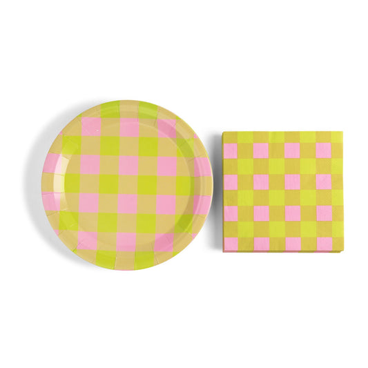 "Plaid Pastels" 48 Pc Set - Wholesale